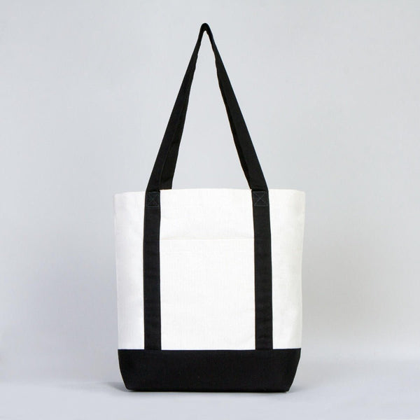Black Canvas Tote Bag – Large 16"x14"x5", Eco - Friendly & Reusable - Pamusan.com