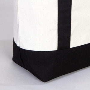 Black Canvas Tote Bag – Large 16"x14"x5", Eco - Friendly & Reusable - Pamusan.com