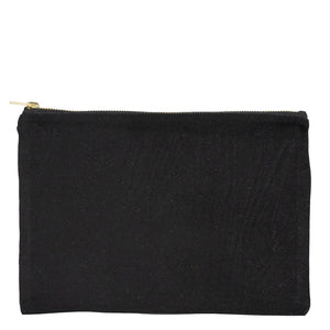Black Canvas Zippered Clutch Pouch – 10" × 7" (25 × 18 cm) – 10 oz - Pamusan.com