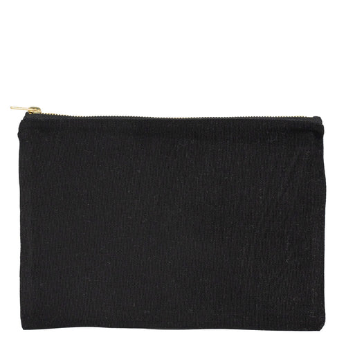 Black Canvas Zippered Clutch Pouch – 10" × 7" (25 × 18 cm) – 10 oz - Pamusan.com