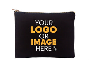 Black Clutch Bag 8"x6" – Custom Logo Cosmetic & Personalized Makeup Pouch for Bridesmaids - Pamusan.com