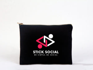 Black Clutch Bag 8"x6" – Custom Logo Cosmetic & Personalized Makeup Pouch for Bridesmaids - Pamusan.com