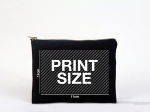 Black Clutch Bag 8"x6" – Custom Logo Cosmetic & Personalized Makeup Pouch for Bridesmaids - Pamusan.com