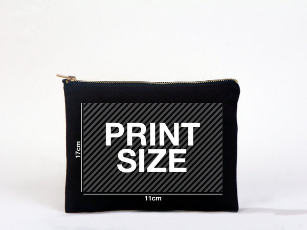 Black Clutch Bag 8"x6" – Custom Logo Cosmetic & Personalized Makeup Pouch for Bridesmaids - Pamusan.com