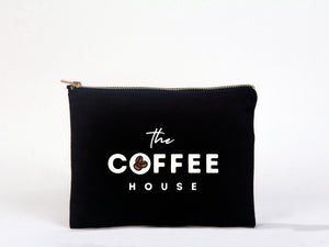Black Clutch Bag 8"x6" – Custom Logo Cosmetic & Personalized Makeup Pouch for Bridesmaids - Pamusan.com