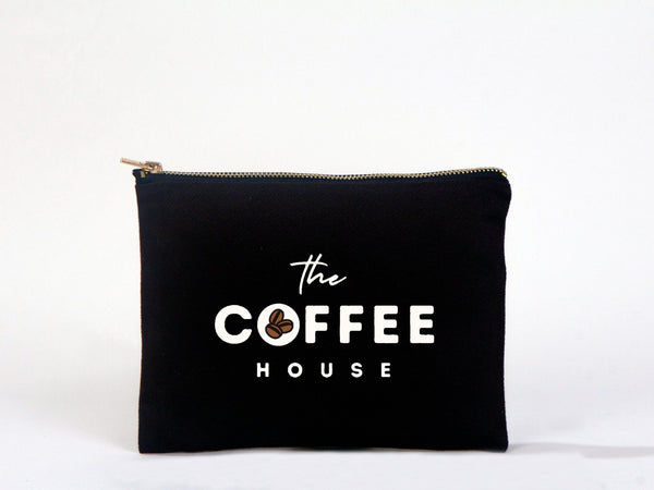 Black Clutch Bag 8"x6" – Custom Logo Cosmetic & Personalized Makeup Pouch for Bridesmaids - Pamusan.com