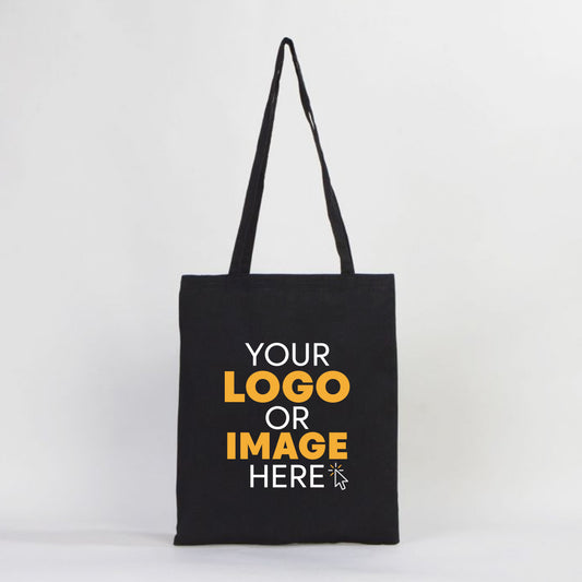 Black Cotton Bag  - 14"W x 16"H (35 cm x 40 cm) (Customize)