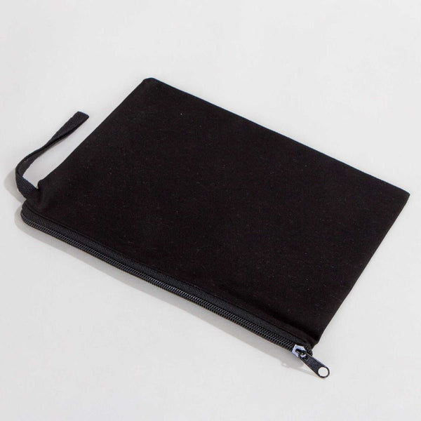 Black Cotton Clutch Pouch – 10" × 7" (25 × 18 cm) - Pamusan.com