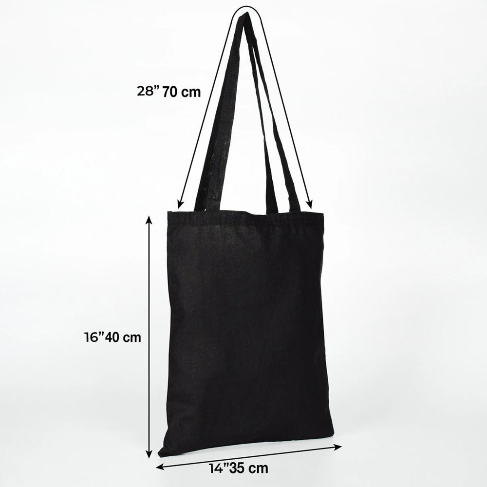 Black Cotton Tote Bag – 14" × 16" (35 × 40 cm) – 4 oz Blank Bag - Pamusan.com