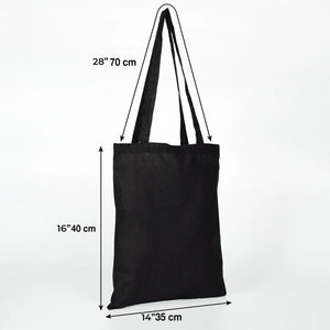 Black Cotton Tote Bag – 14" × 16" (35 × 40 cm) – 4 oz Blank Bag - Pamusan.com