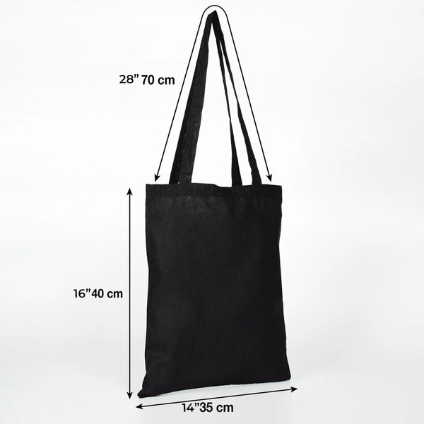 Black Cotton Tote Bag – 14" × 16" (35 × 40 cm) – 4 oz Blank Bag - Pamusan.com