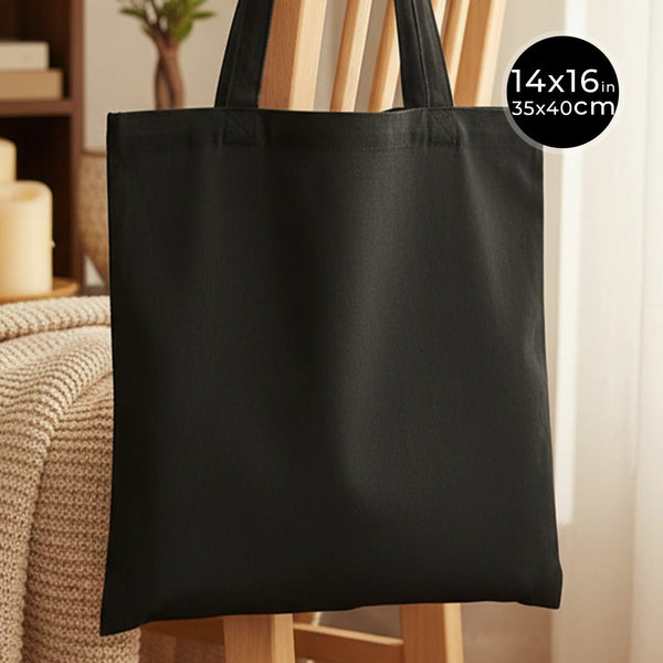 Black Cotton Tote Bag – 14" × 16" (35 × 40 cm) – 4 oz Blank Bag - Pamusan.com