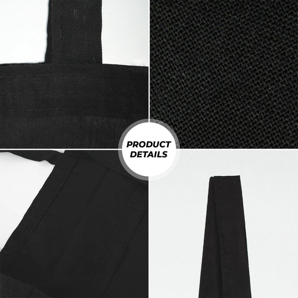 Black Cotton Tote Bag – 14" × 16" (35 × 40 cm) – 4 oz Blank Bag - Pamusan.com