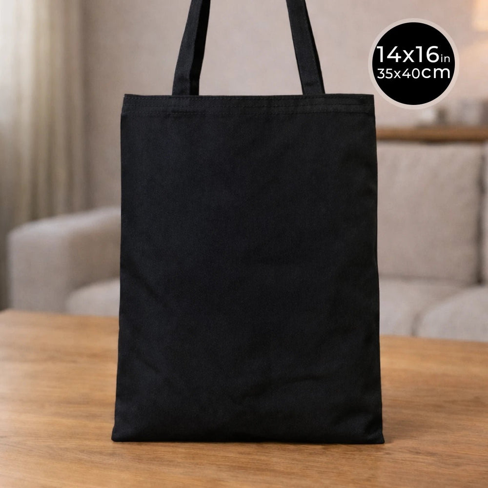 Black Cotton Tote Bag – 14"x16" Blank Reusable Wholesale Bags - Pamusan.com