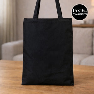 Black Cotton Tote Bag – 14"x16" Blank Reusable Wholesale Bags - Pamusan.com
