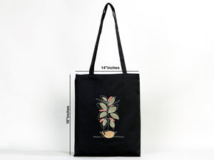 Black Cotton Tote Bag – 14"x16" Reusable Custom Print Canvas Bag Wholesale - Pamusan.com