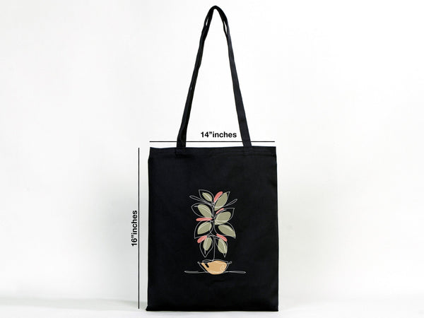 Black Cotton Tote Bag – 14"x16" Reusable Custom Print Canvas Bag Wholesale - Pamusan.com