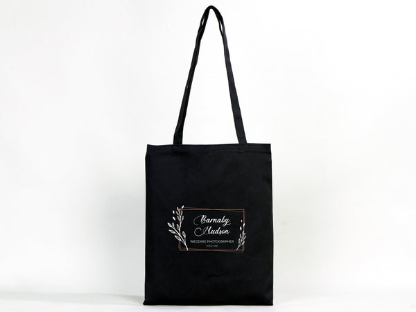 Black Cotton Tote Bag – 14"x16" Reusable Custom Print Canvas Bag Wholesale - Pamusan.com