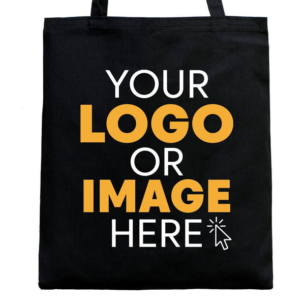 Black Cotton Tote Bag – 14"x16" Reusable Custom Print Canvas Bag Wholesale - Pamusan.com