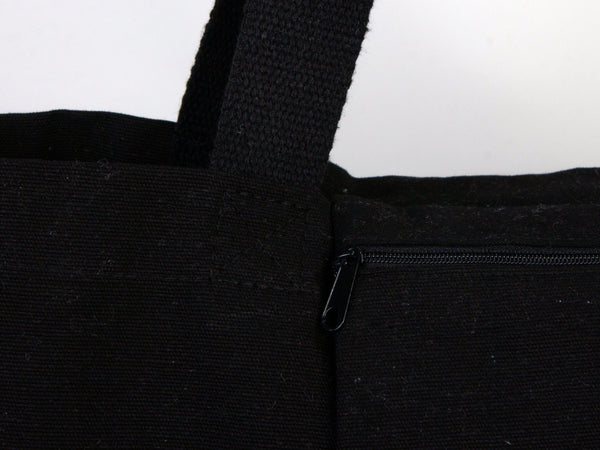 Black Custom Canvas Tote Bag 19"x16"x4" – Personalized Cotton Promotional & Beach Bag - Pamusan.com