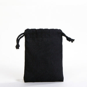 Black Fabric Drawstring Pouch 4"x5" – Reusable Cotton Bag - Pamusan.com