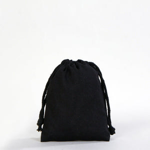 Black Fabric Drawstring Pouch 4"x5" – Reusable Cotton Bag - Pamusan.com