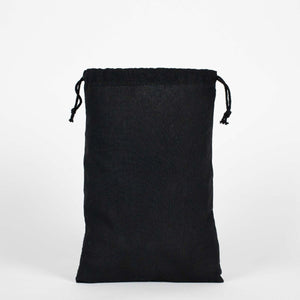 Black Fabric Drawstring Pouch 8"x12" – Reusable Cotton Bag - Pamusan.com
