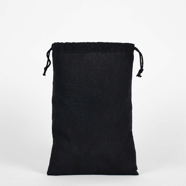 Black Fabric Drawstring Pouch 8"x12" – Reusable Cotton Bag - Pamusan.com