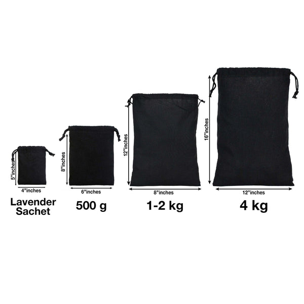 Black Fabric Drawstring Pouch 8"x12" – Reusable Cotton Bag - Pamusan.com