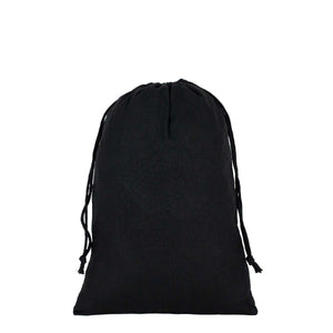Black Fabric Drawstring Pouch 8"x12" – Reusable Cotton Bag - Pamusan.com