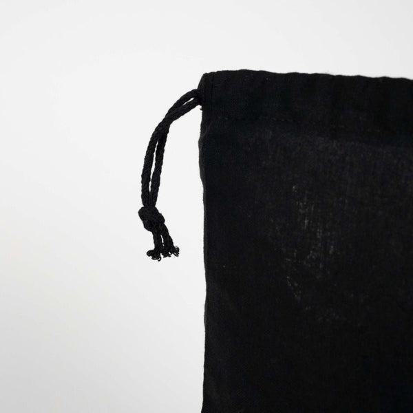 Black Fabric Drawstring Pouch 8"x12" – Reusable Cotton Bag - Pamusan.com