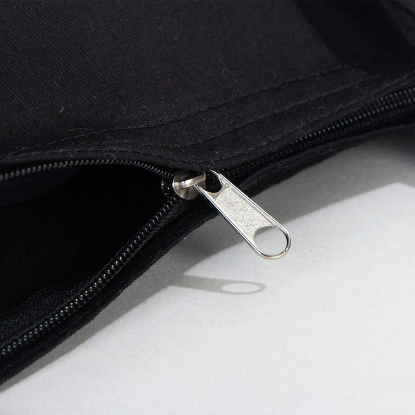 Black Gabardine Tote Bag With Zipper 14"W x 16"H – Blank Cotton Shopping & Gift Bag - Pamusan.com