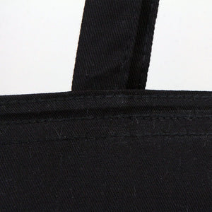 Black Gabardine Tote Bag With Zipper 14"W x 16"H – Blank Cotton Shopping & Gift Bag - Pamusan.com