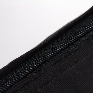 Black Gabardine Tote Bag With Zipper 14"W x 16"H – Blank Cotton Shopping & Gift Bag - Pamusan.com