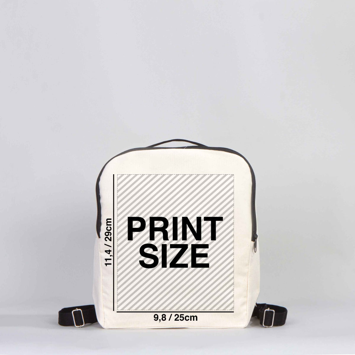 Black Handle VIP Canvas Backpack  10"W x 13"H x 4"L (25 cm x 32 cm x 10 cm)  -  Customize