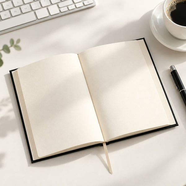 Blank Black Canvas Notebook – A5 (7.9" × 5.5" / 20 × 14 cm), 80 Unlined Sheets, Bulk Plain Journal - Pamusan.com