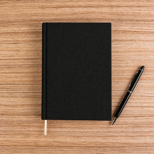 Blank Black Canvas Notebook – A5 (7.9" × 5.5" / 20 × 14 cm), 80 Unlined Sheets, Bulk Plain Journal - Pamusan.com