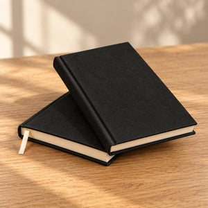 Blank Black Canvas Notebook – A5 (7.9" × 5.5" / 20 × 14 cm), 80 Unlined Sheets, Bulk Plain Journal - Pamusan.com
