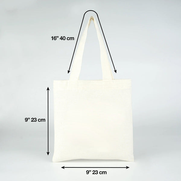 Blank Cotton Tote Bag 9x9 Inch | Lightweight Natural Cotton Gift Bag - Pamusan.com