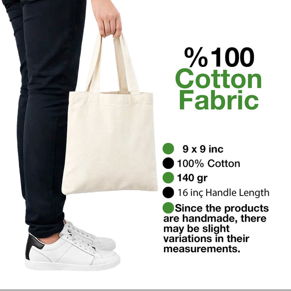Blank Cotton Tote Bag 9x9 Inch | Lightweight Natural Cotton Gift Bag - Pamusan.com