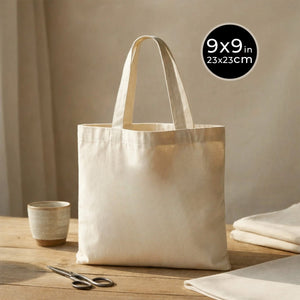 Blank Cotton Tote Bag 9x9 Inch | Lightweight Natural Cotton Gift Bag - Pamusan.com