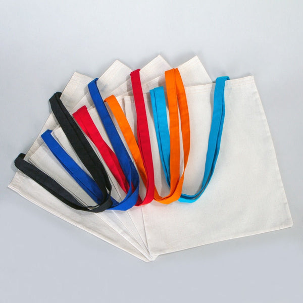 Blank Cotton Tote Bag with Orange Handles – 14"x16" Reusable Eco Bag - Pamusan.com
