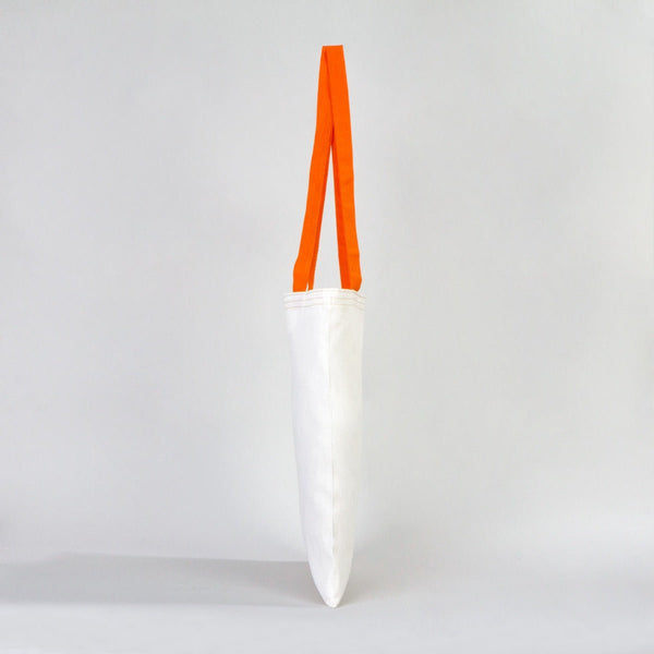 Blank Cotton Tote Bag with Orange Handles – 14"x16" Reusable Eco Bag - Pamusan.com