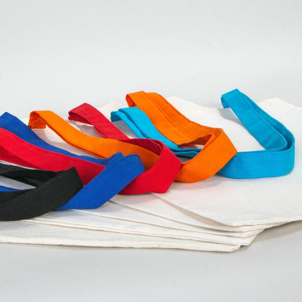 Blank Cotton Tote Bag with Orange Handles – 14"x16" Reusable Eco Bag - Pamusan.com