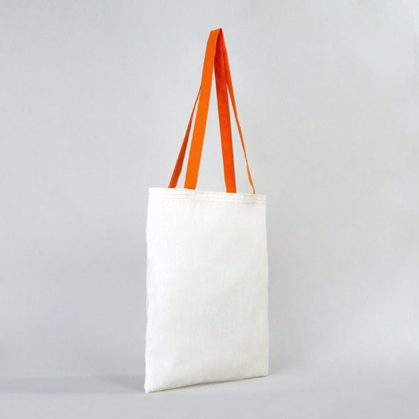 Blank Cotton Tote Bag with Orange Handles – 14"x16" Reusable Eco Bag - Pamusan.com