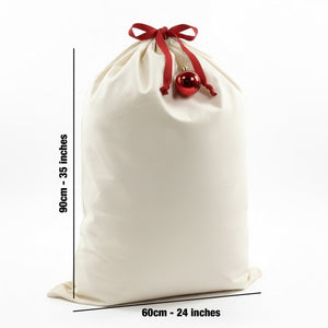 Blank Santa Sack – 24" x 35" (60 x 90 cm) Plain Christmas & New Year Gift Bag - Pamusan.com