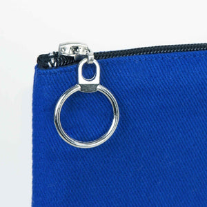 Blue Cotton Zippered Clutch Pouch – 12" × 8" (30 × 21 cm) – 10 oz Fabric - Pamusan.com