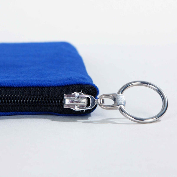 Blue Cotton Zippered Clutch Pouch – 12" × 8" (30 × 21 cm) – 10 oz Fabric - Pamusan.com