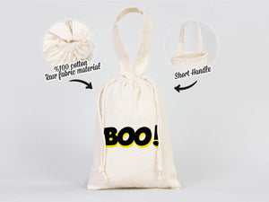 Boo Party Favor Bags - 6"W x 8"H (15 cm x 20 cm) Wedding Festival, Party Favor Bags, Cotton Favor Bags - Pamusan.com
