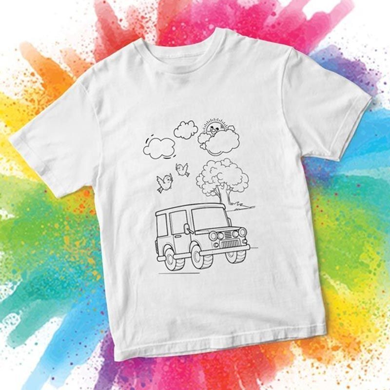 Car Paintable T-Shirt with Pencil